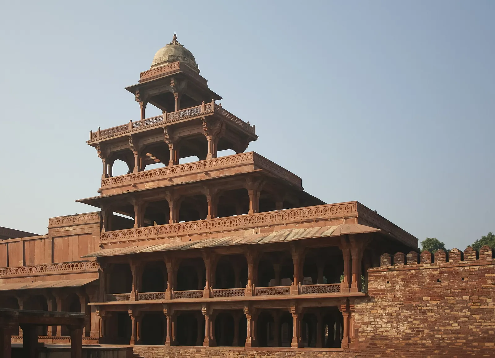 The five-storey Panch Mahal pavilion at Fatehpur Sikri
