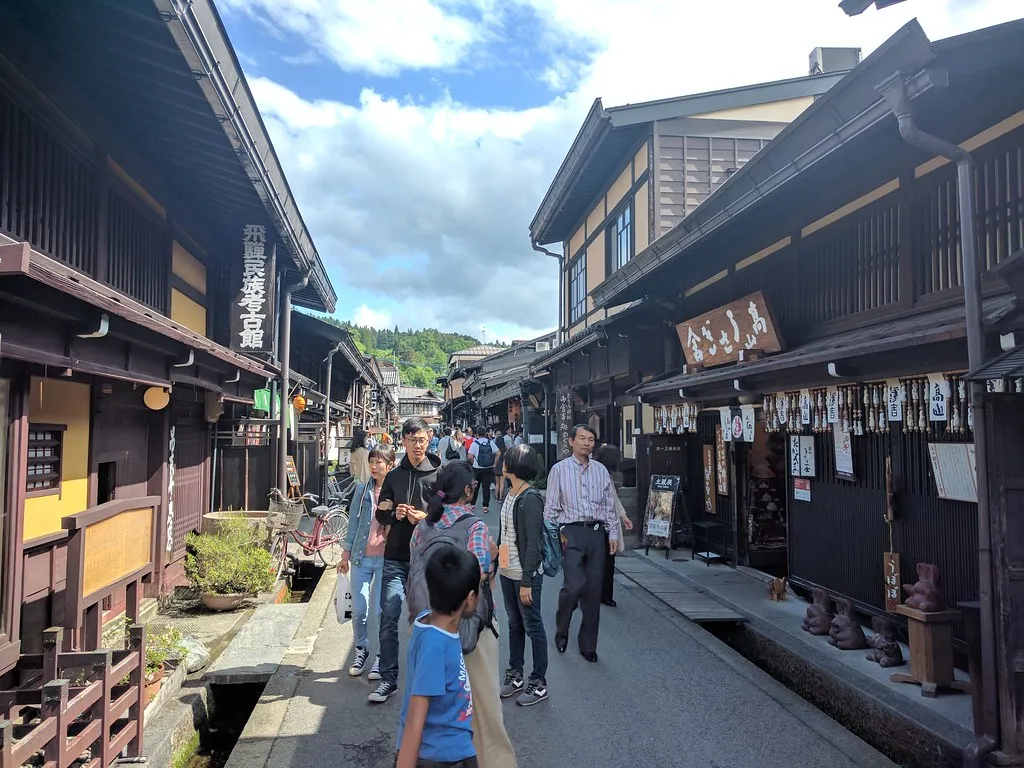 Traditional houses and shops on Sanmachi Suji in Takayama.