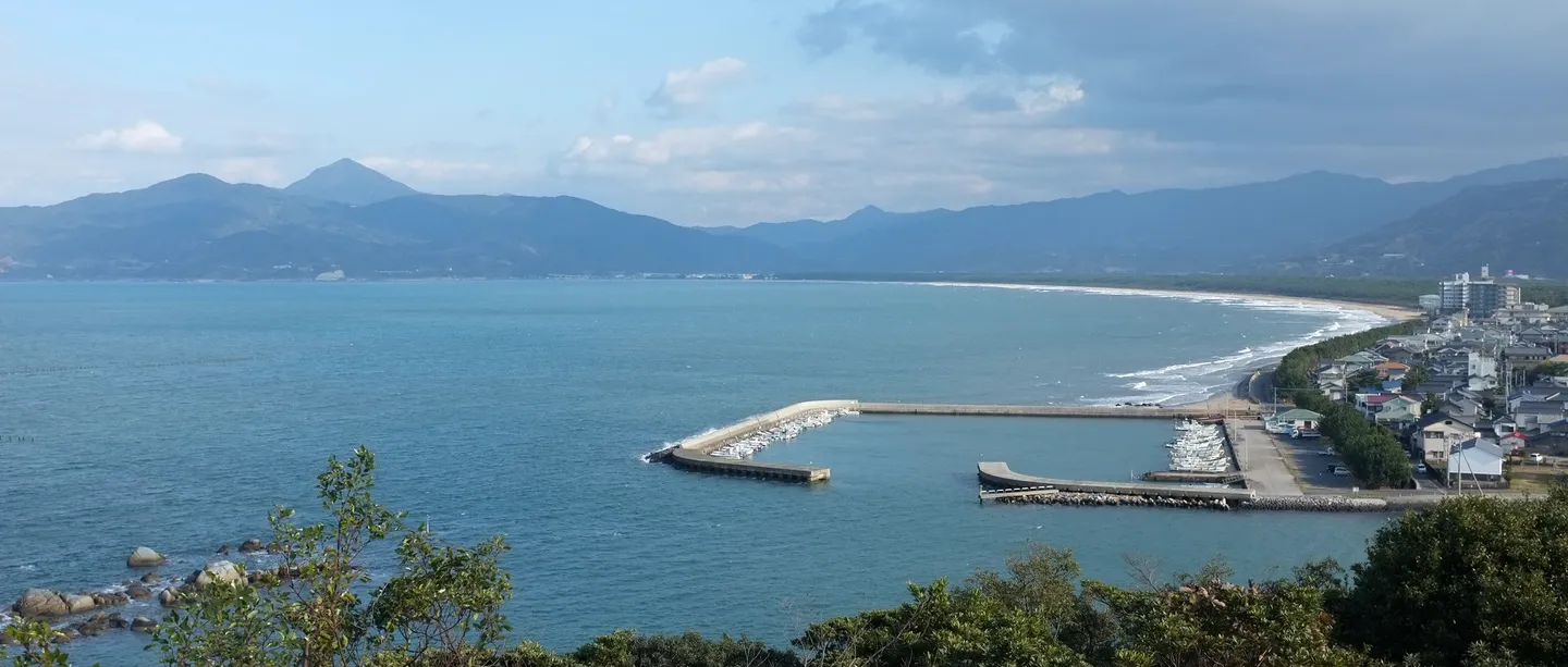 Karatsu's bay and harbour viewed from the castle.