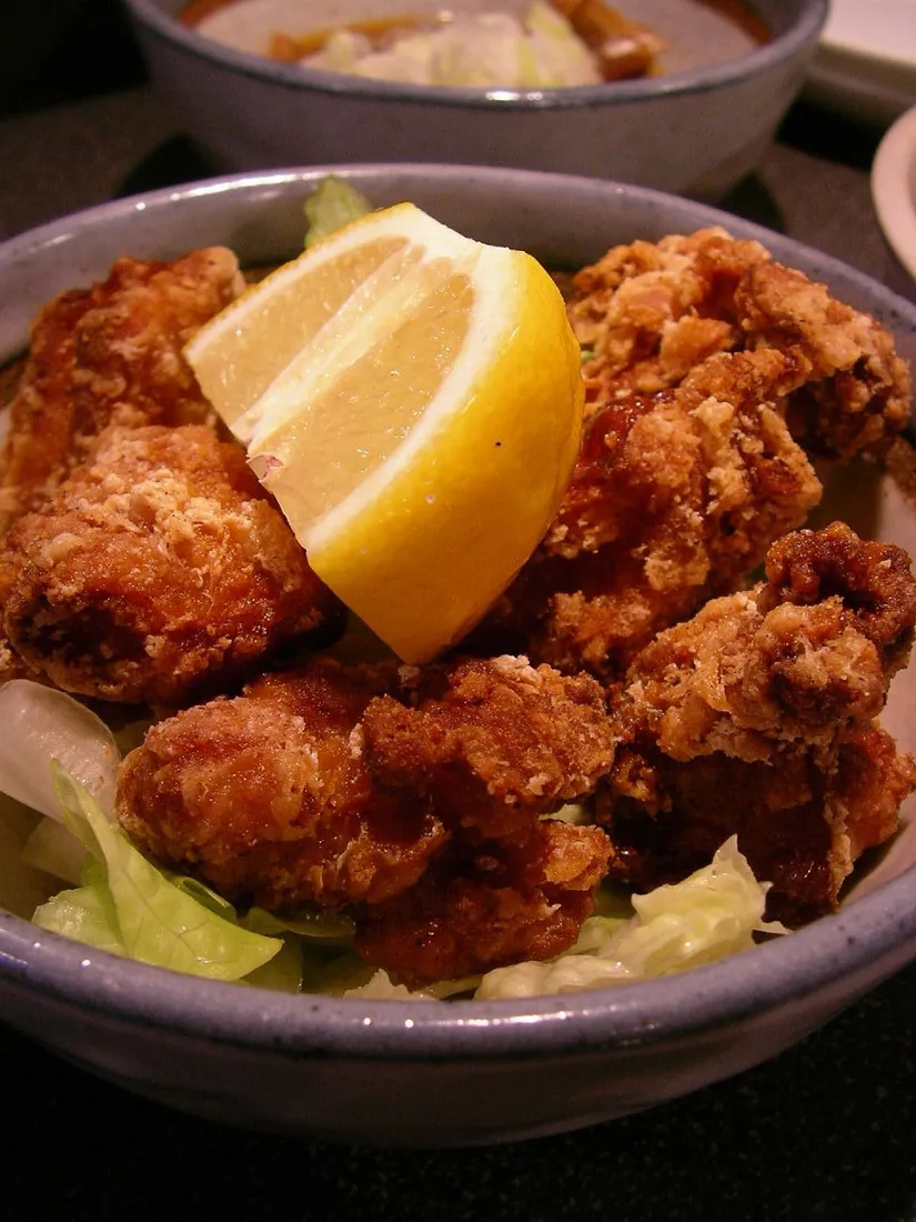 Zangi fried chicken photographed in Kushiro.