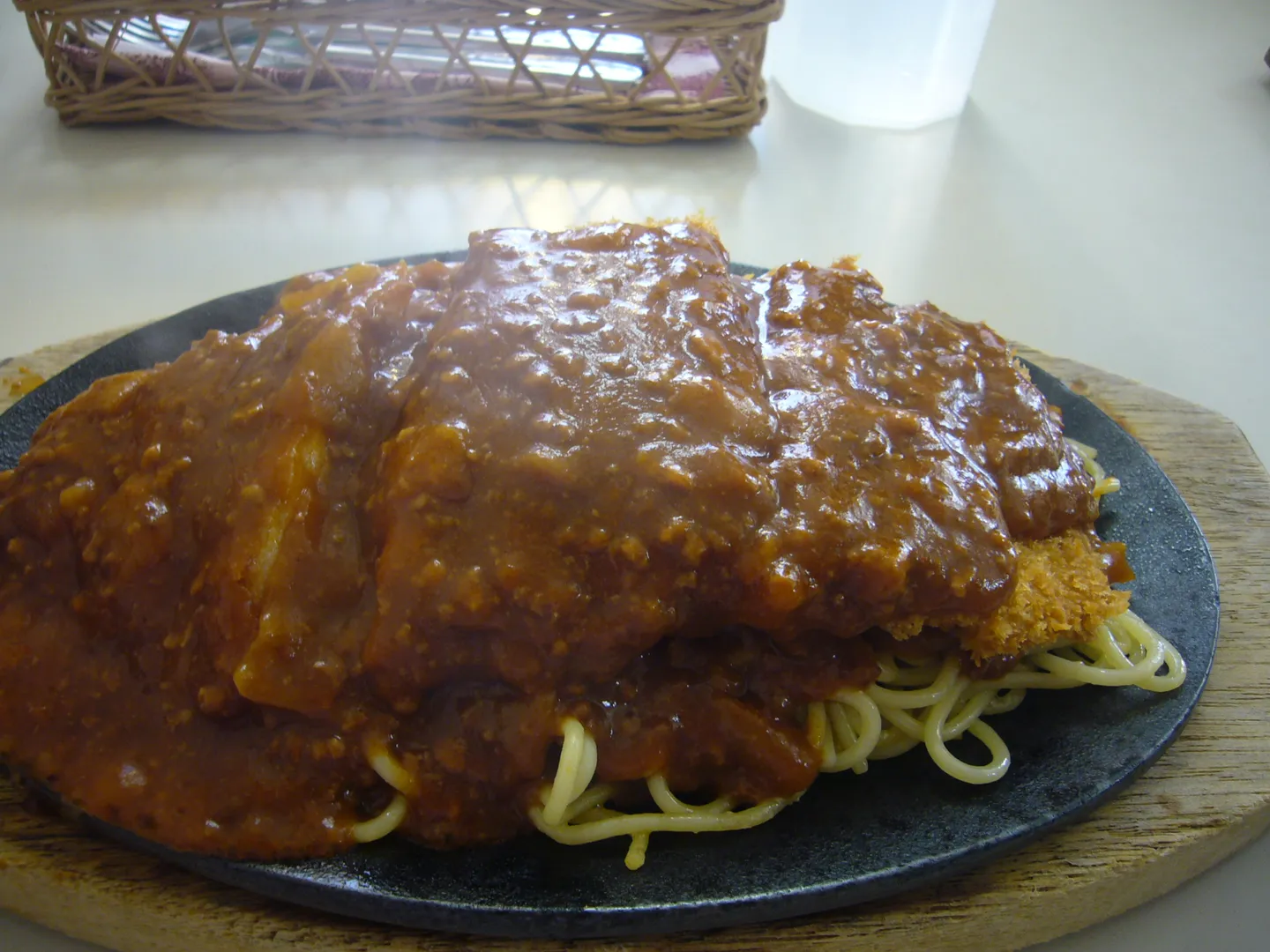 Supakatsu, spaghetti with a cutlet, a local dish of Kushiro.