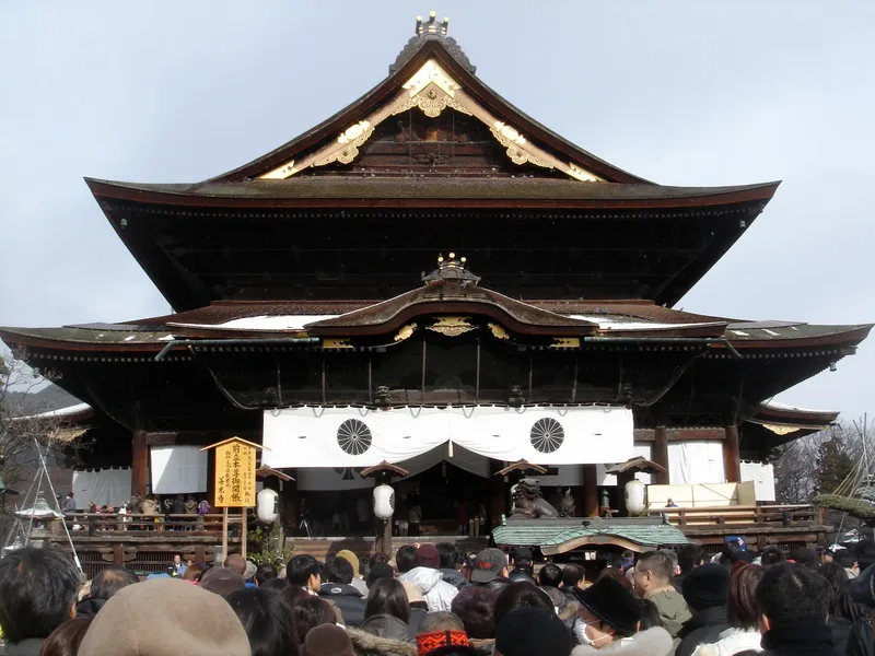 The main hall of Zenkoji temple in Nagano.