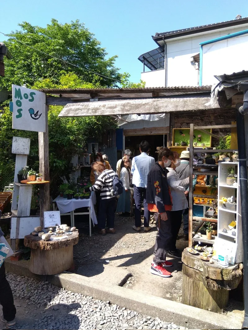 Visitors at the Mosmos sales area at Gallery So during Mashiko’s spring pottery market in 2023