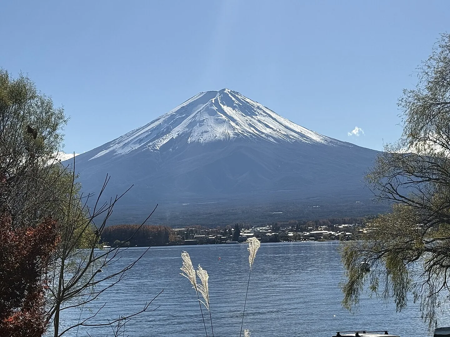Mount Fuji viewed from Lake Kawaguchi in December 2024