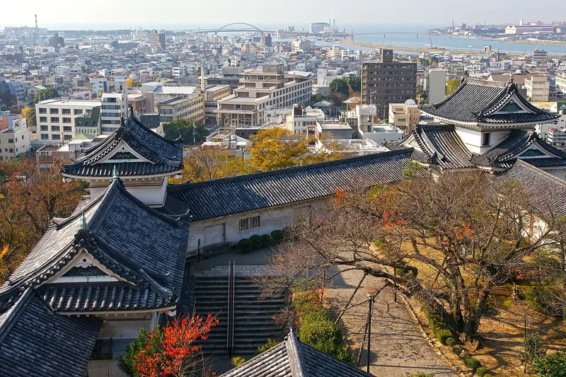 Wakayama Castle and the city beyond