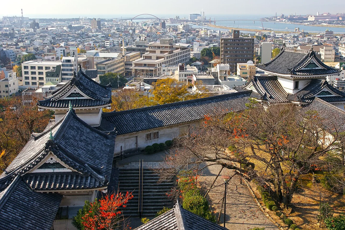 Wakayama Castle and the city beyond