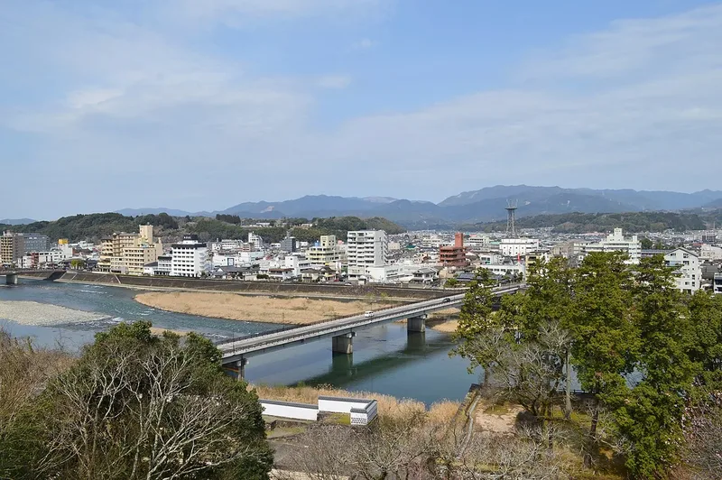 Hitoyoshi and the river viewed from Hitoyoshi Castle