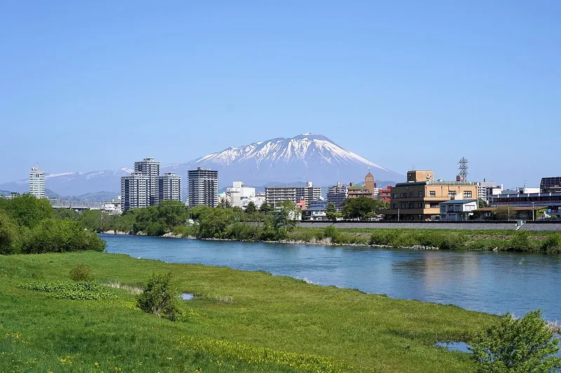 Morioka, the Kitakami River and Mount Iwate
