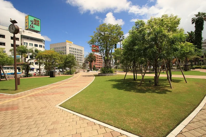 The tropical garden beside Miyazaki City Hall