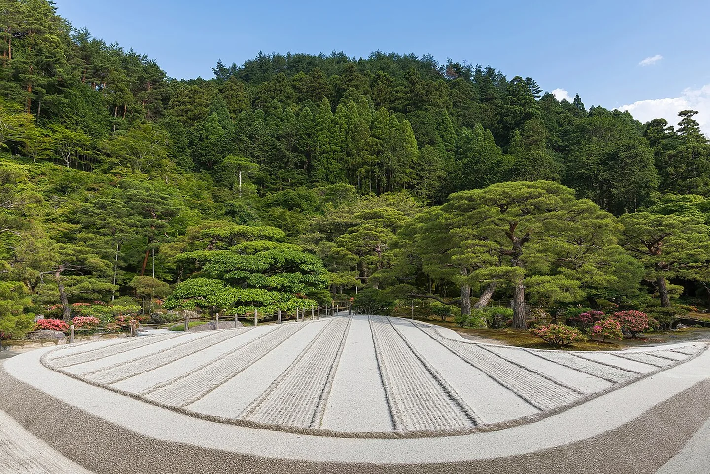 The raked sand garden at Ginkaku-ji in Kyoto