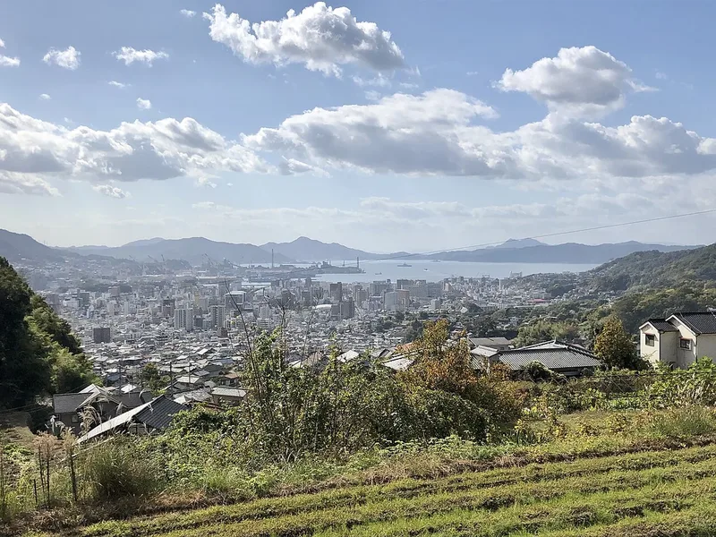 Kure and the Seto Inland Sea viewed from Tatsukawa