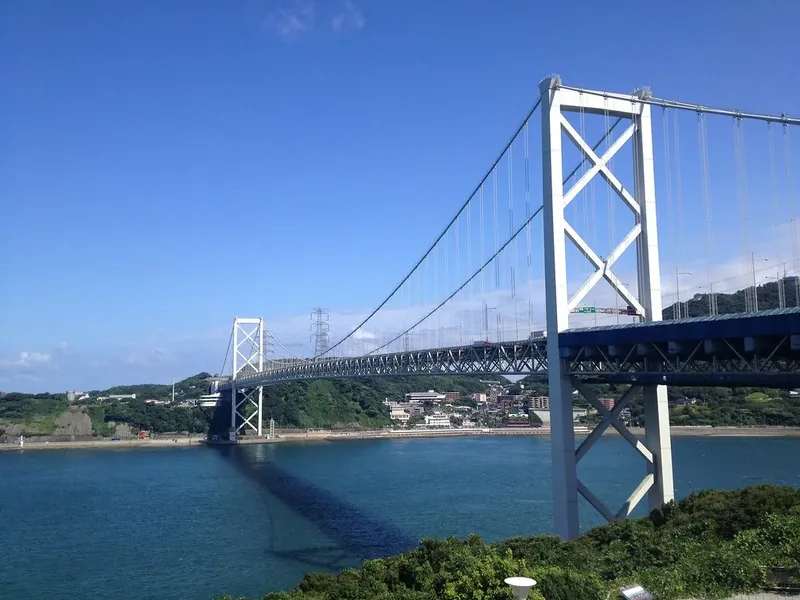 Kanmon Bridge spanning the strait between Honshu and Kyushu.