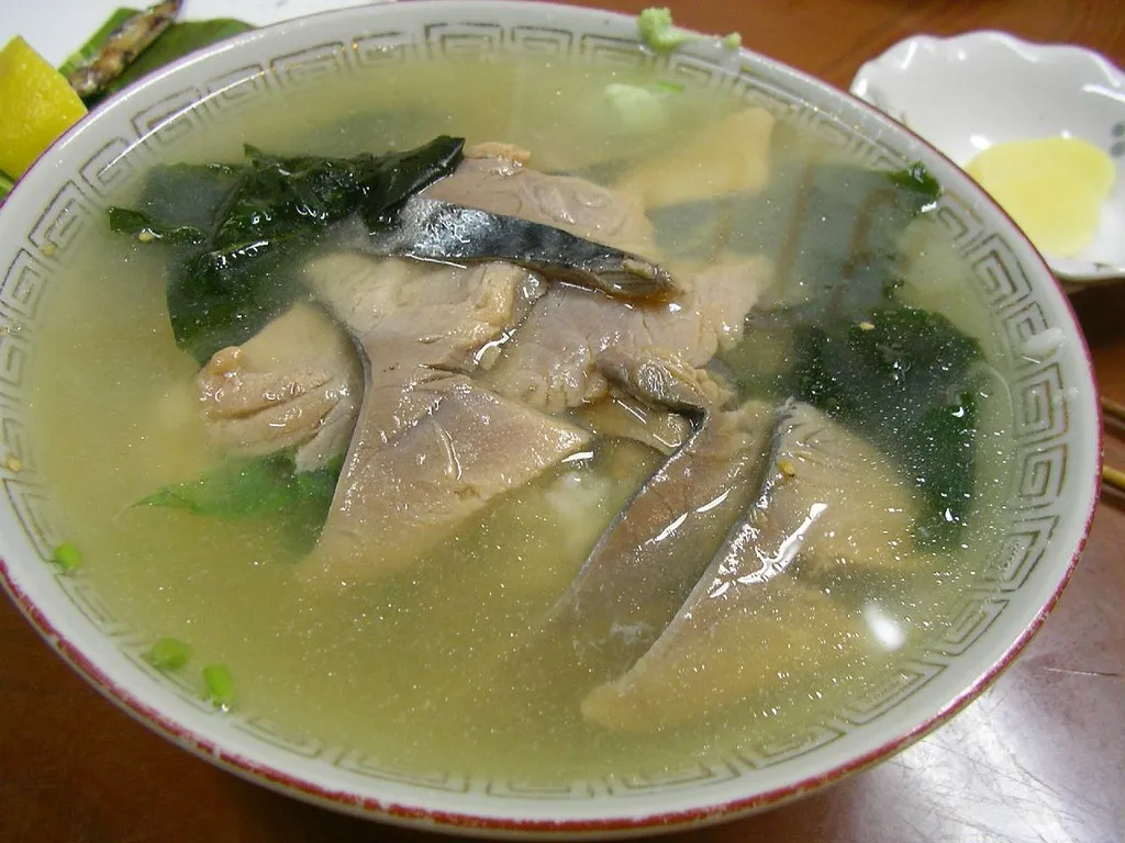 Fish soup photographed in Anbo on Yakushima Island.