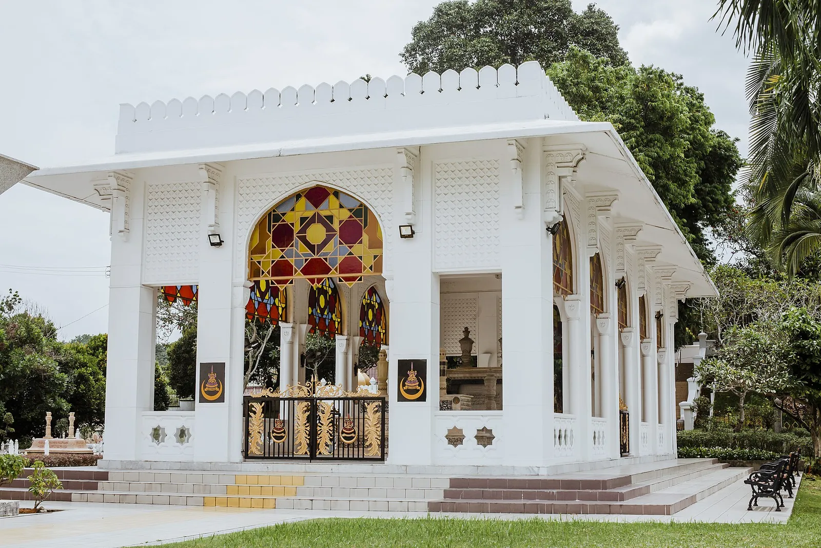 White pavilion at the royal mausoleum beside Sultan Sulaiman Royal Mosque in Klang