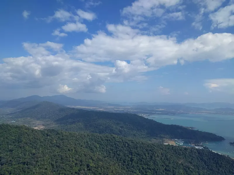Green hills and coastline viewed from Gunung Machinchang in Langkawi