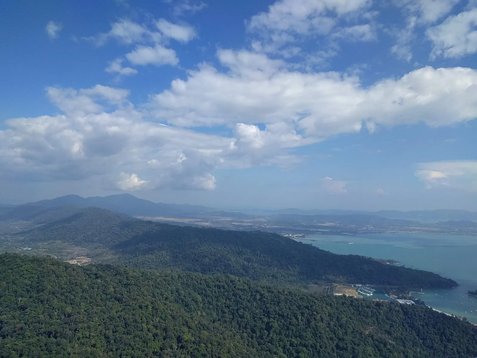 Green hills and coastline viewed from Gunung Machinchang in Langkawi