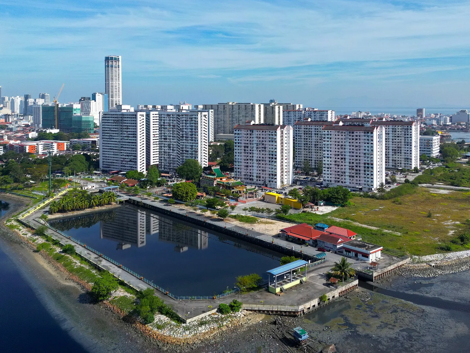 Macallum Street Ghaut flats and waterfront in George Town