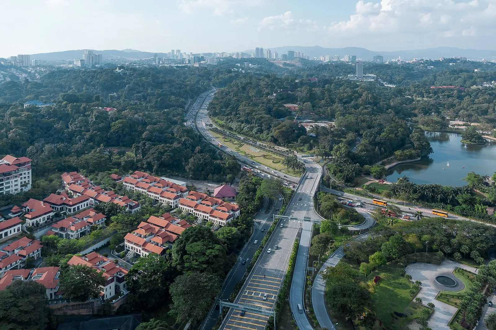 View of Perdana Lake and roads from KL Sentral