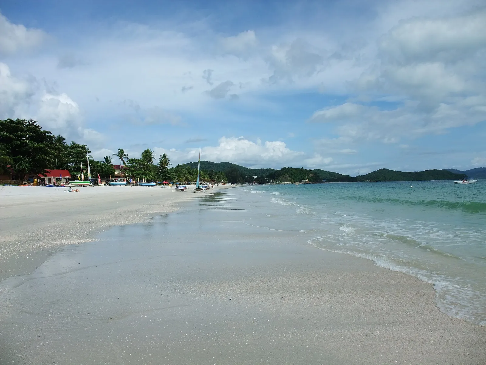 Wide shoreline at Pantai Cenang on Langkawi