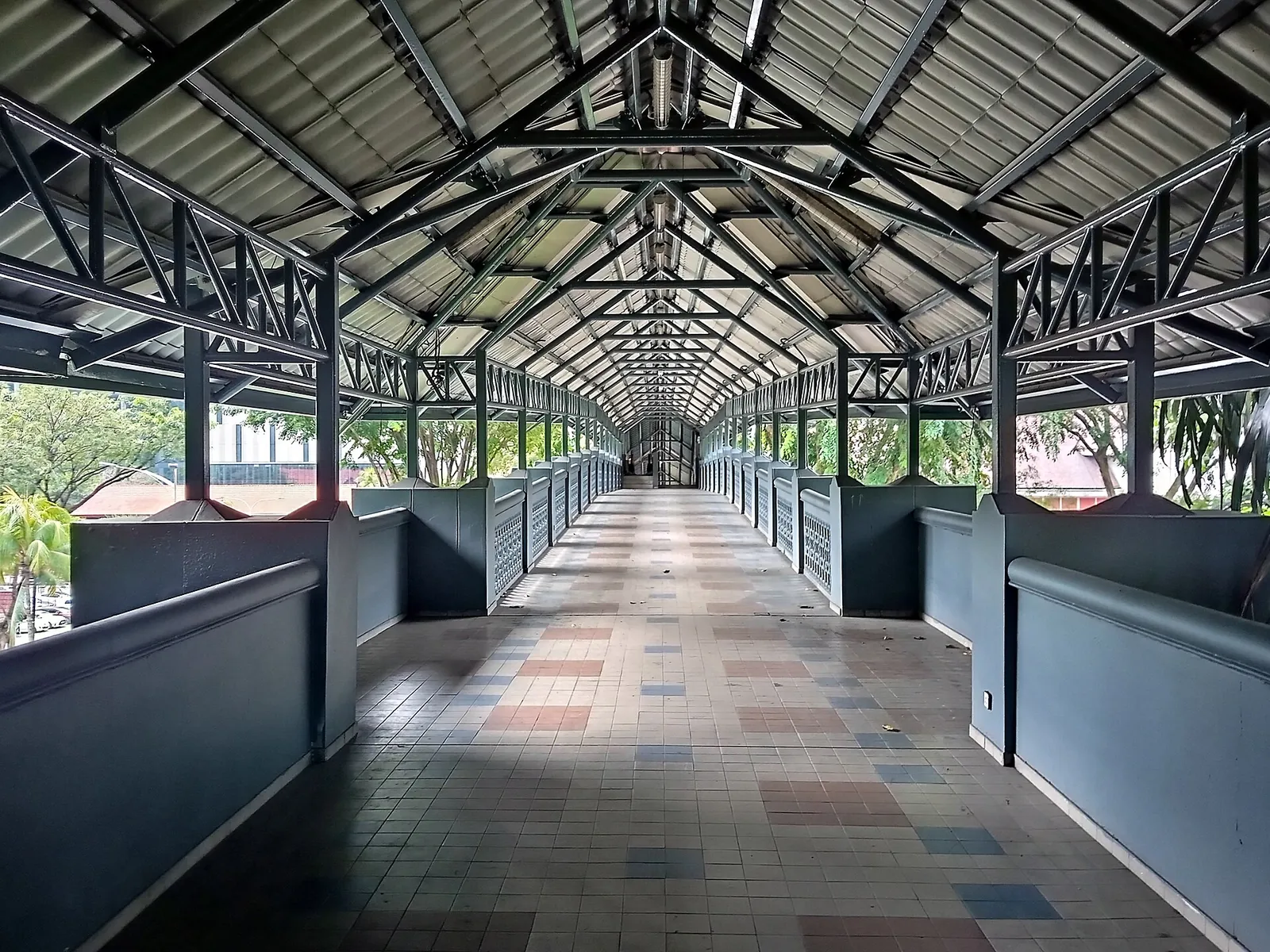 Covered pedestrian bridge over Jalan Damansara in Kuala Lumpur