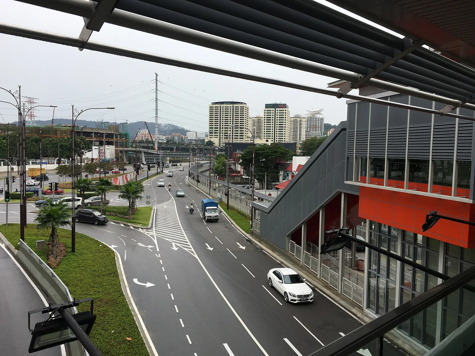 Jalan Cheras traffic viewed from a pedestrian bridge