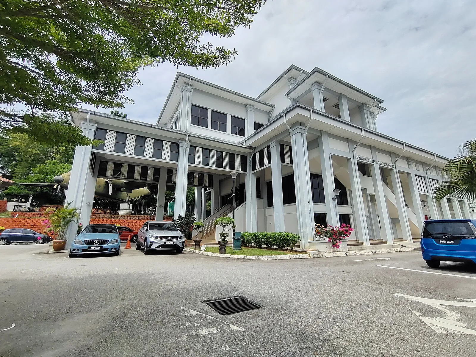 White museum building at the Army Museum in Port Dickson