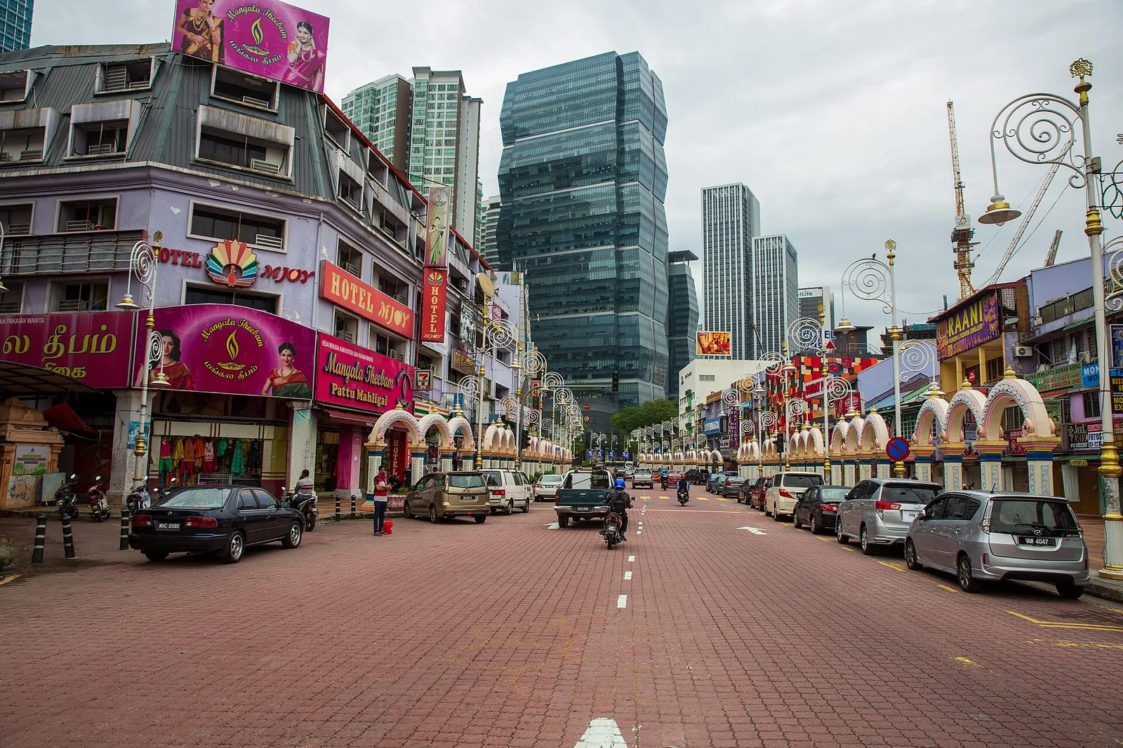 Ulice Little India v Brickfields v Kuala Lumpuru