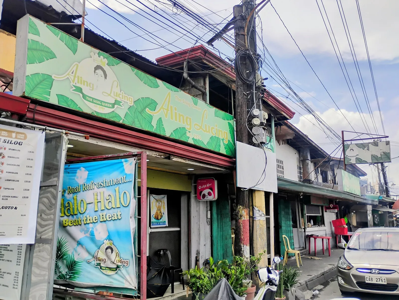 Streetfront of Aling Lucing restaurant in Angeles Pampanga