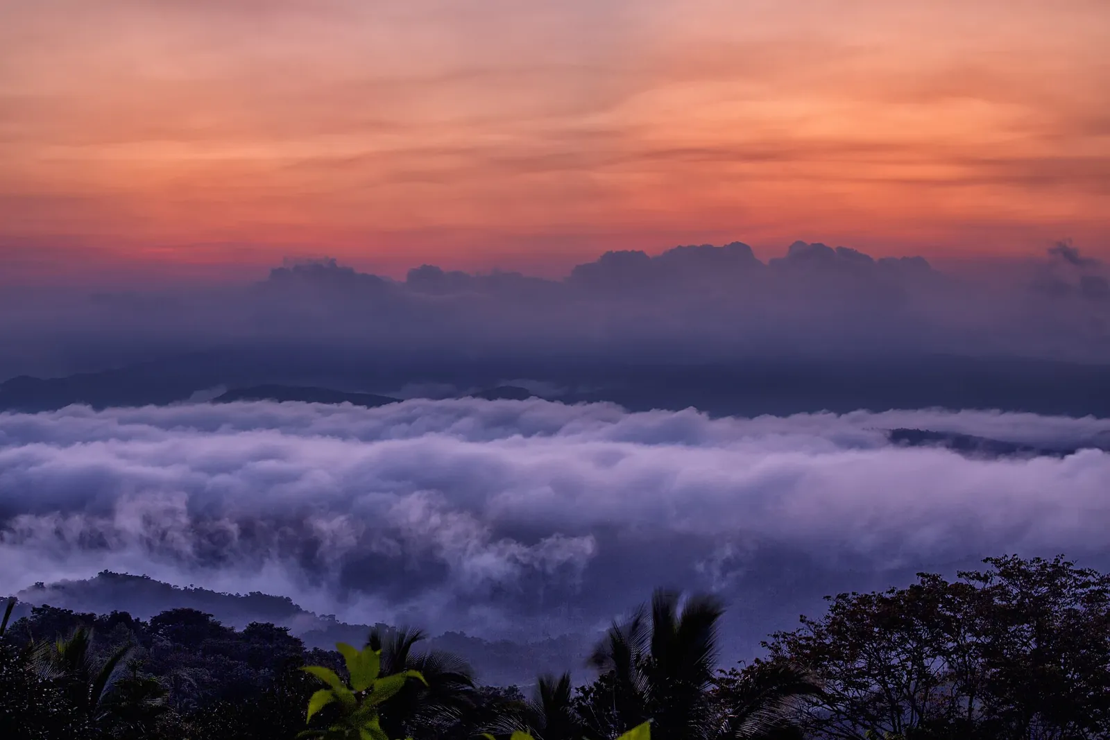 Cloud sea at sunrise in the Philippines