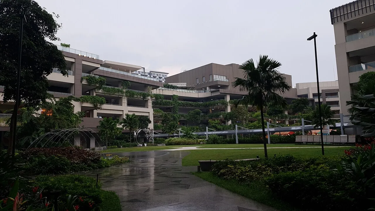 Wet park paving at Ayala Malls Manila Bay in Pasay