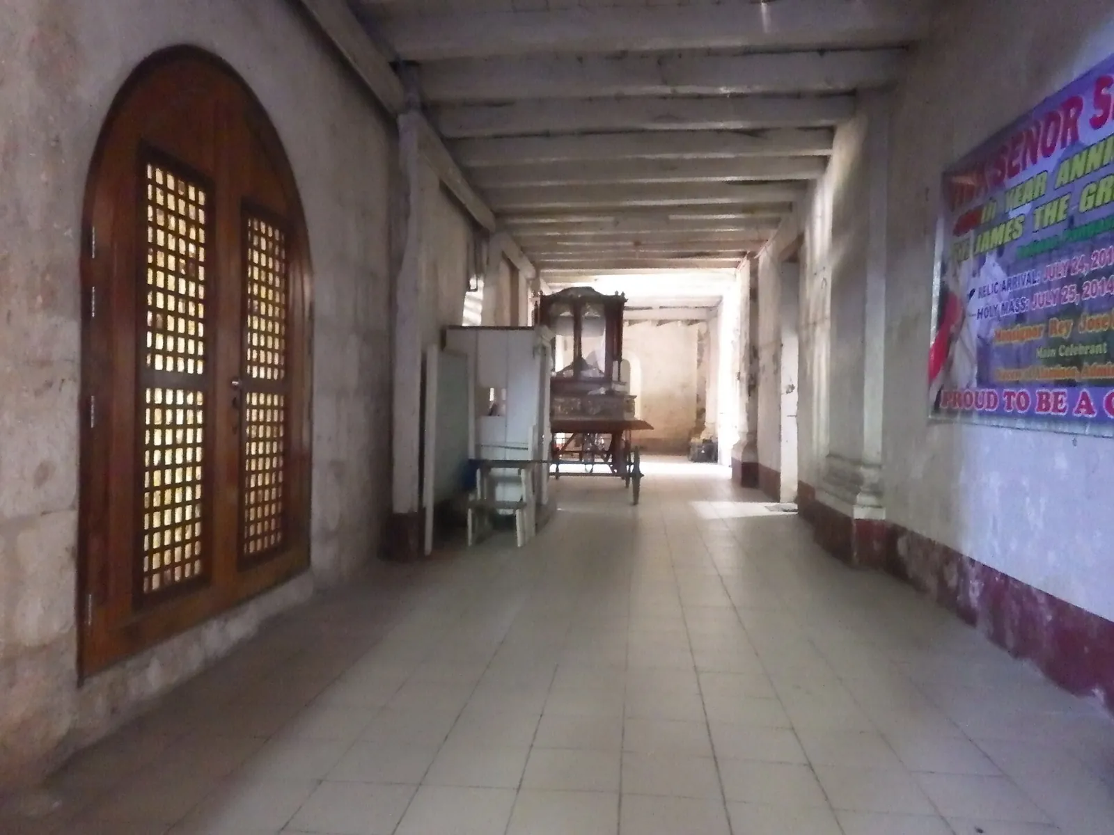 Side corridor of Saint James church in Bolinao