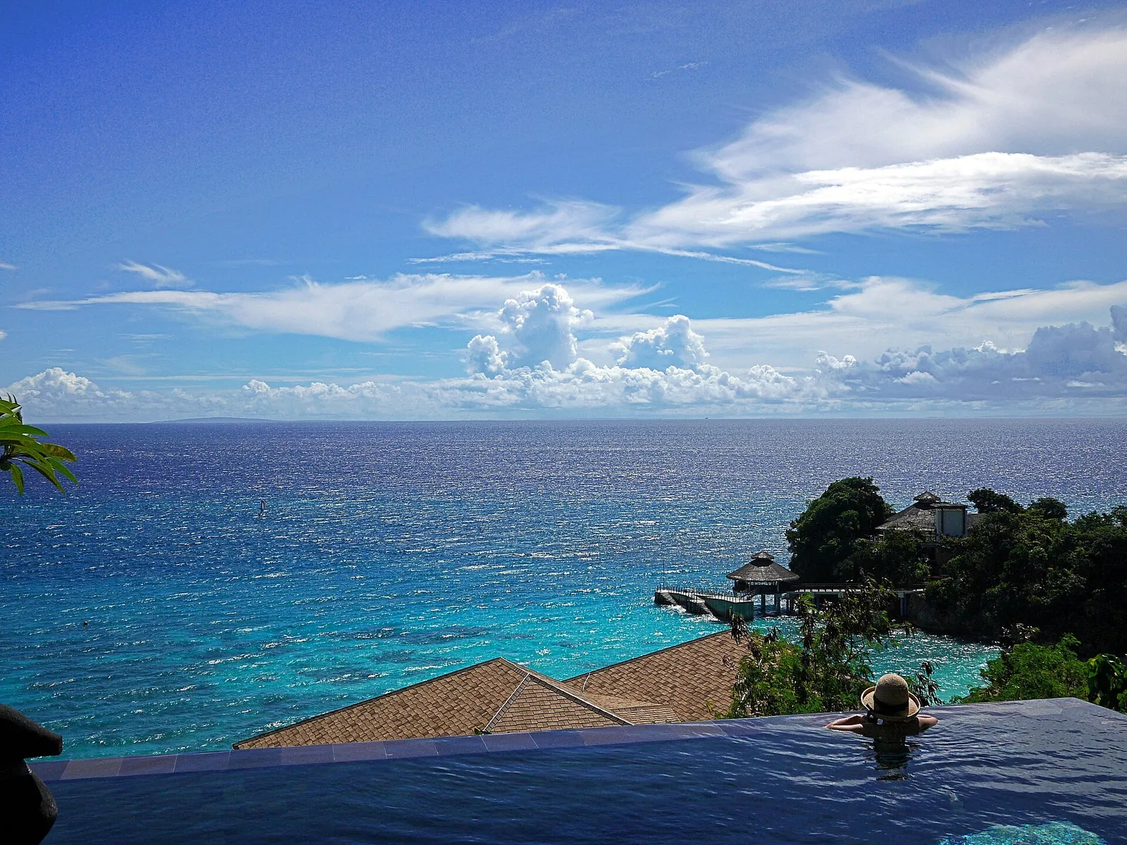 Coastal water seen from a resort terrace on Boracay