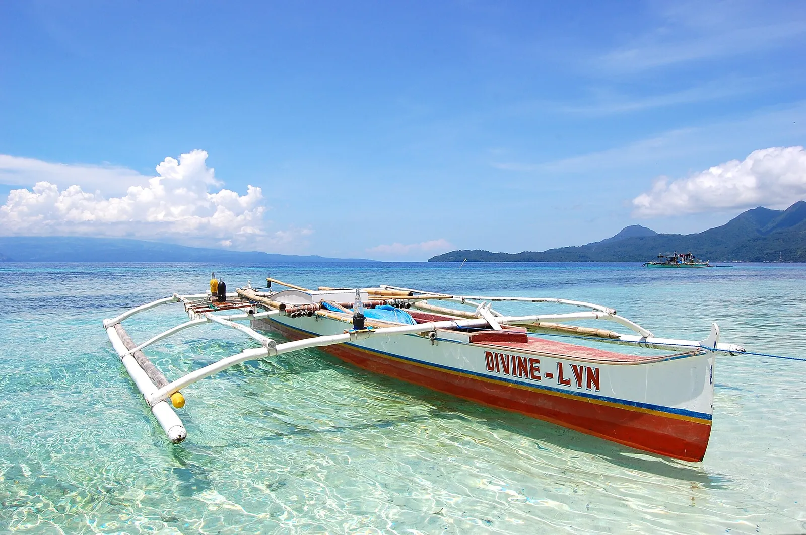 Outrigger boat off Camiguin