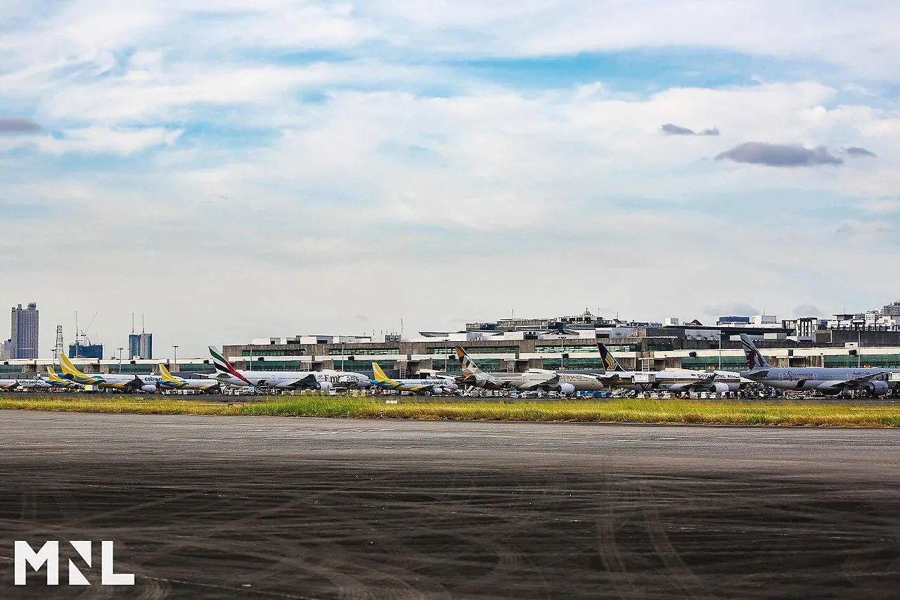 Ninoy Aquino Airport Terminal 3 across the apron in 2023