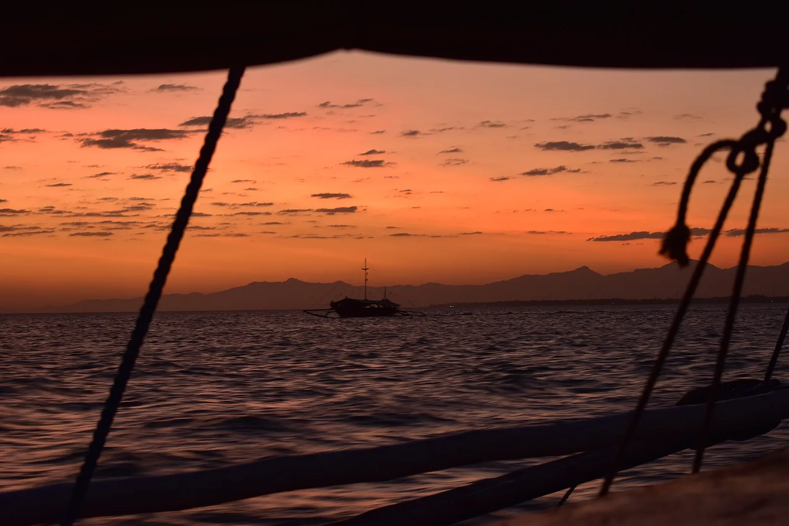 Sunset seen during a Guimaras–Iloilo bangka crossing