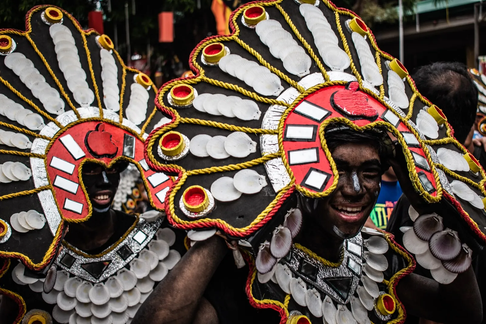 Ati-Atihan costumed dancers in Kalibo
