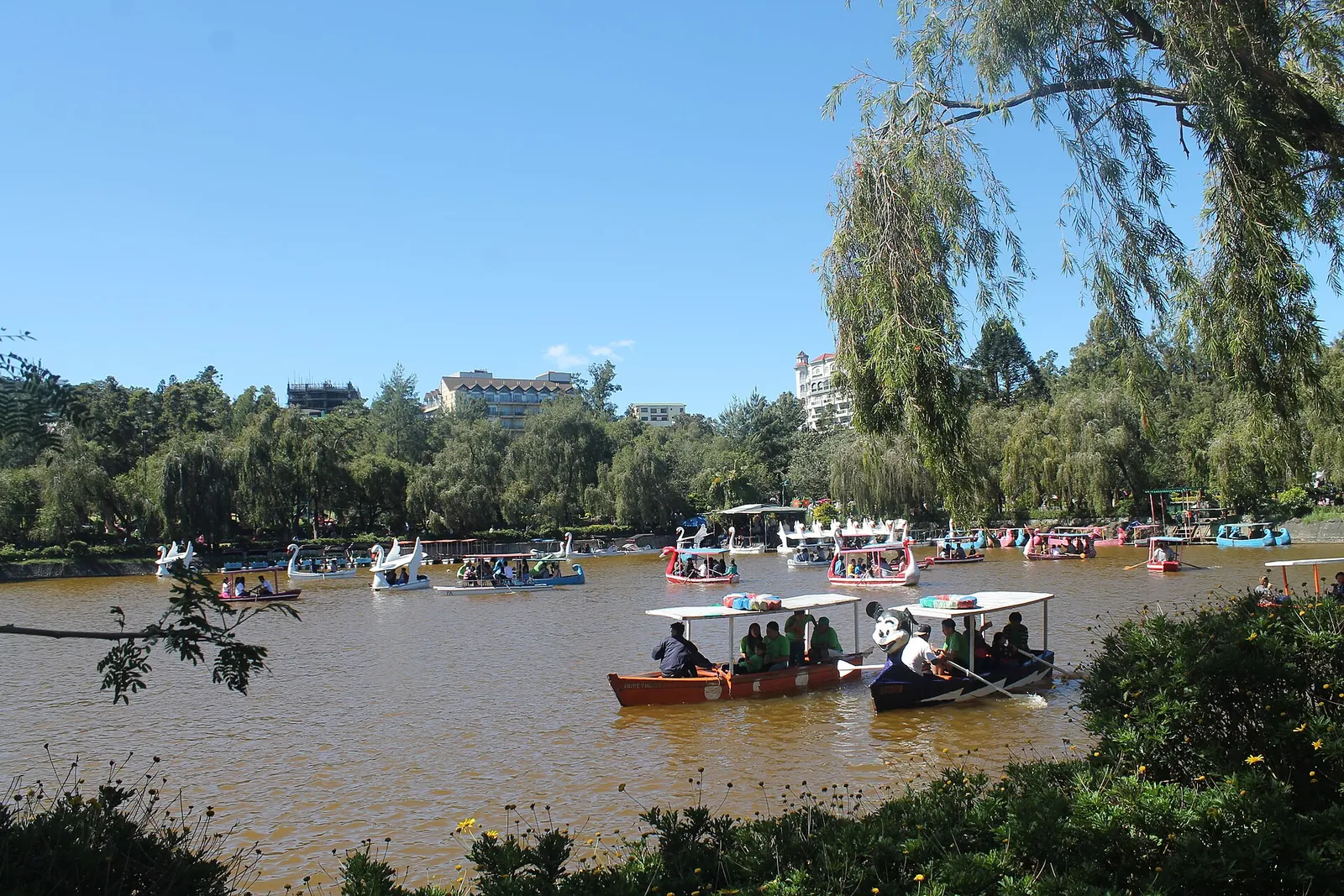 Boats on Burnham Park lagoon in Baguio