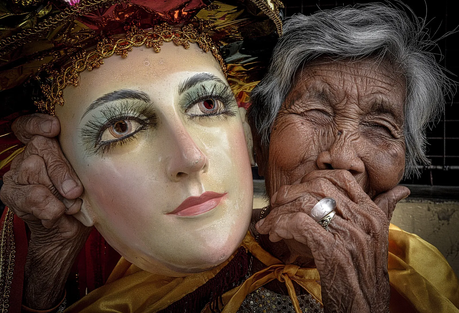 Portrait with a Moriones mask