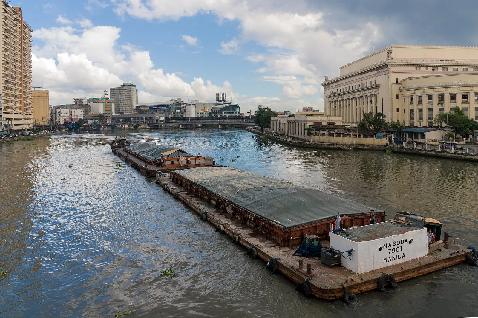 Historical view of Manila Post Office and the Pasig River from Jones Bridge