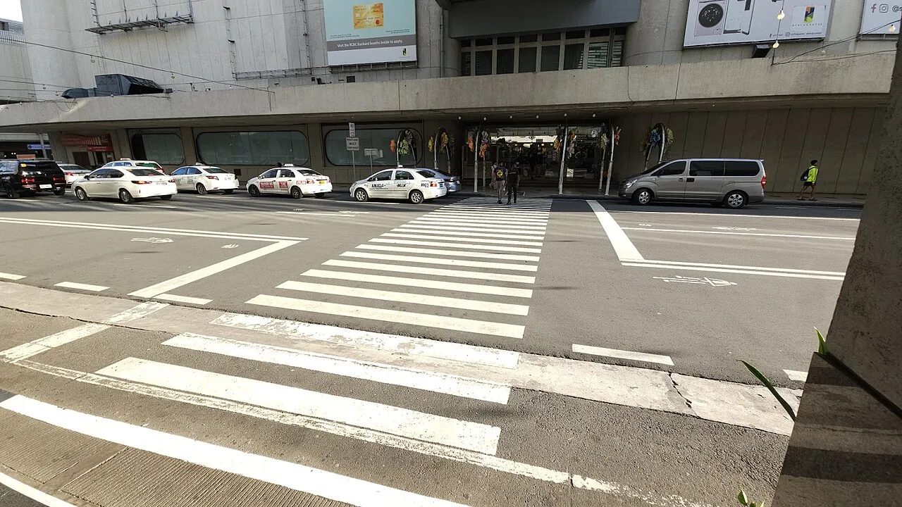 Marked pedestrian crossing on Parkway Drive in Makati