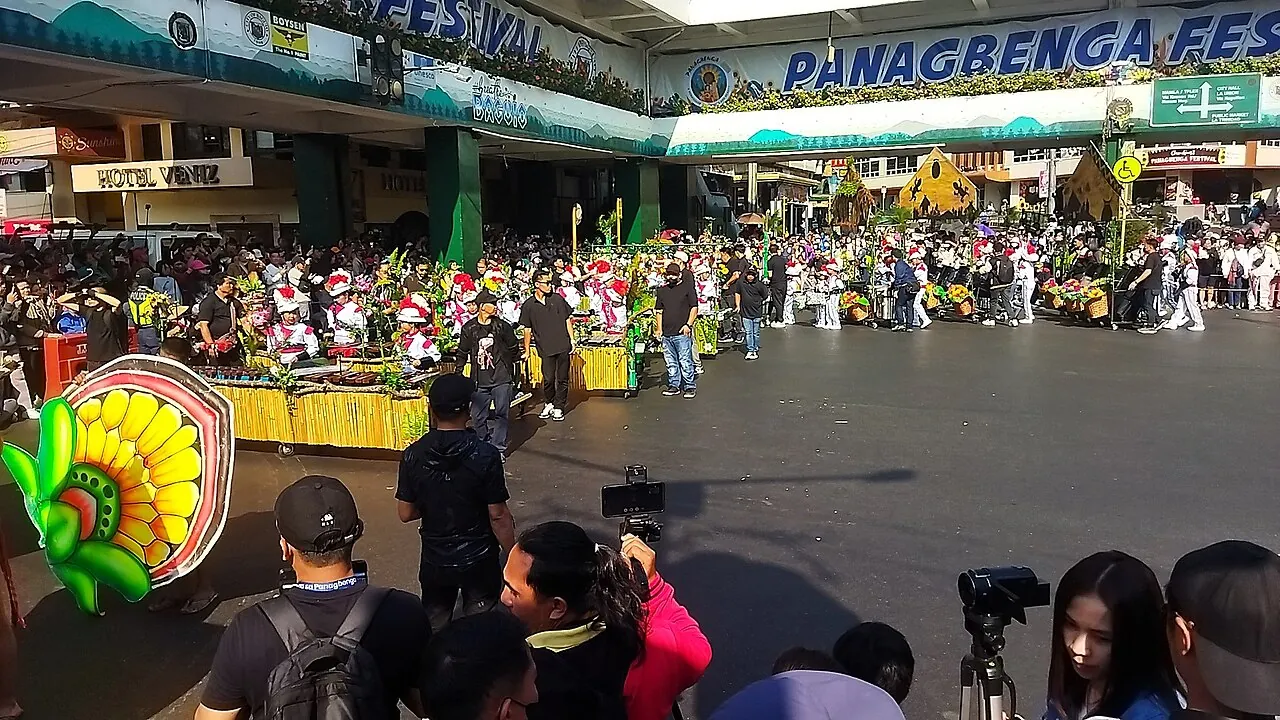 Flower-parade scene at Baguio Panagbenga in 2024