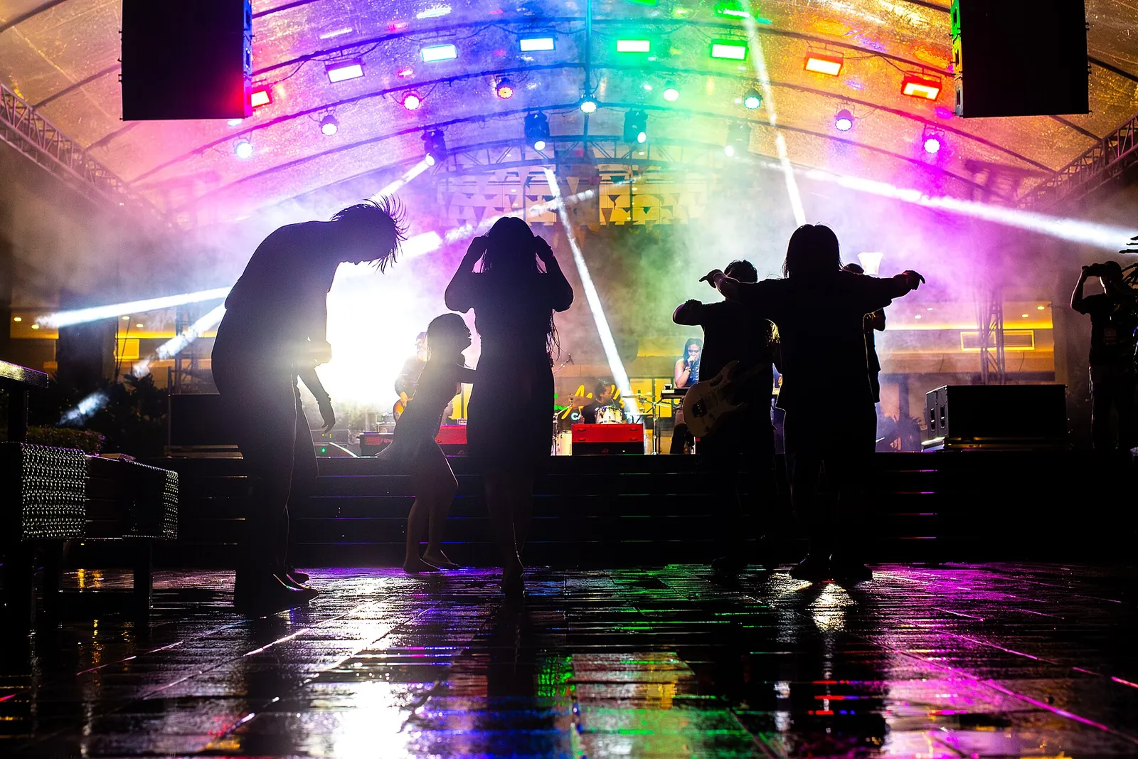 Rainy night during a Bacolod MassKara celebration