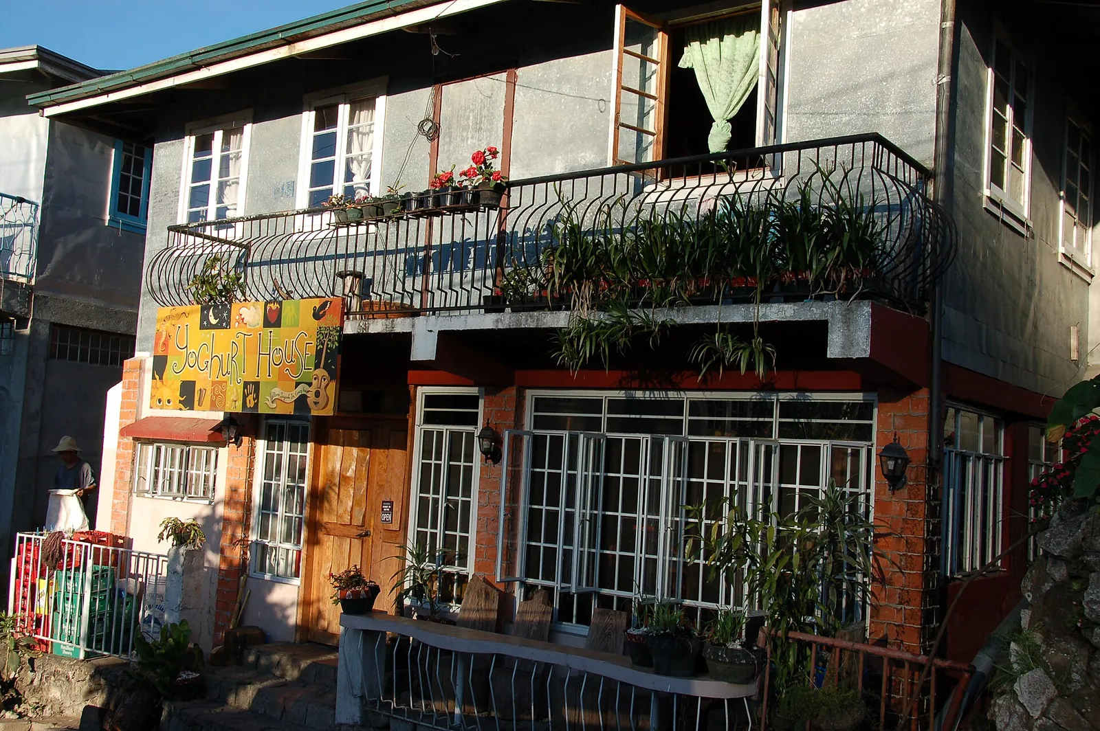 Colourful Yoghurt House restaurant frontage in Sagada