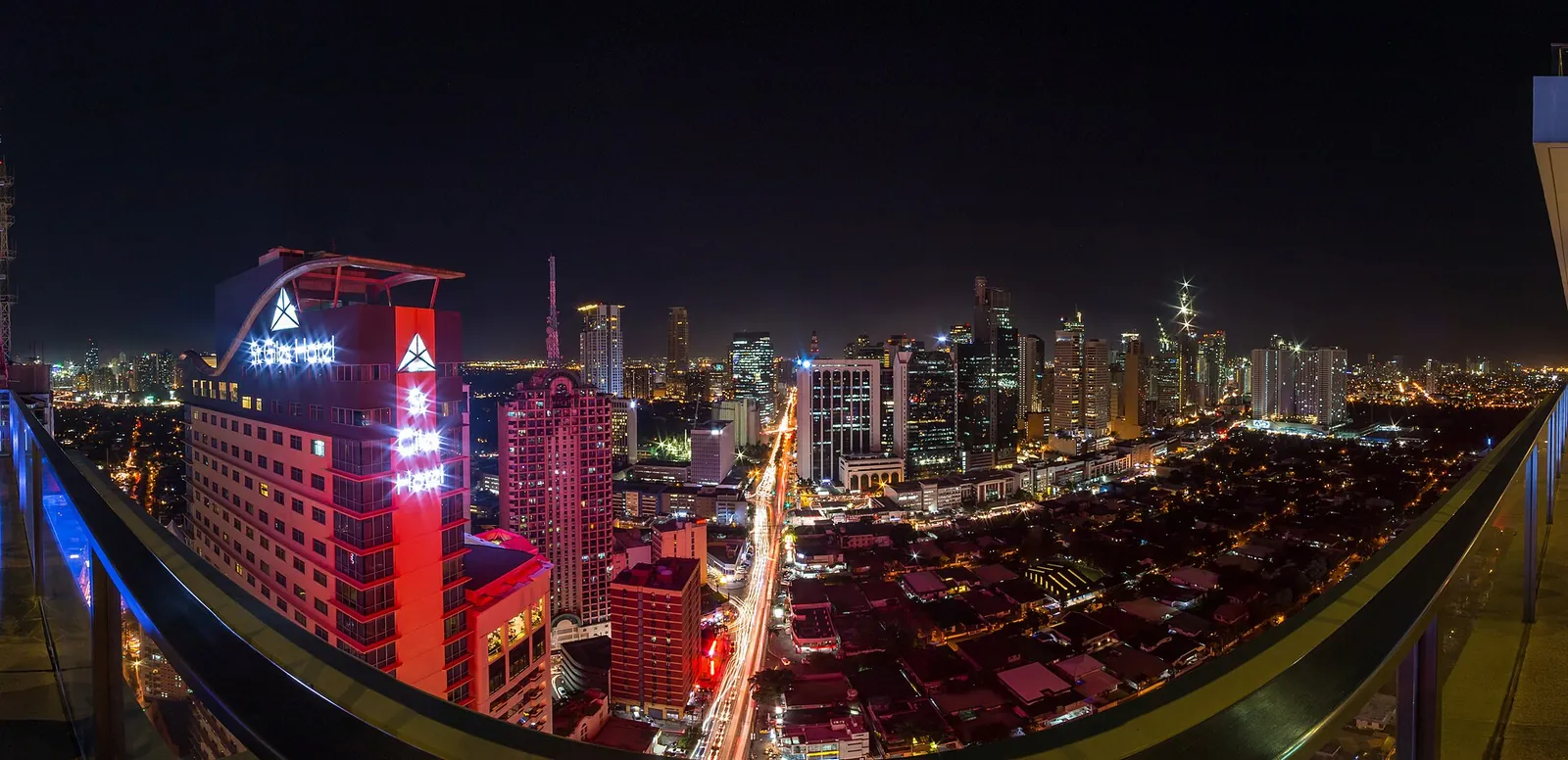 Makati skyline at night seen from City Garden Grand Hotel