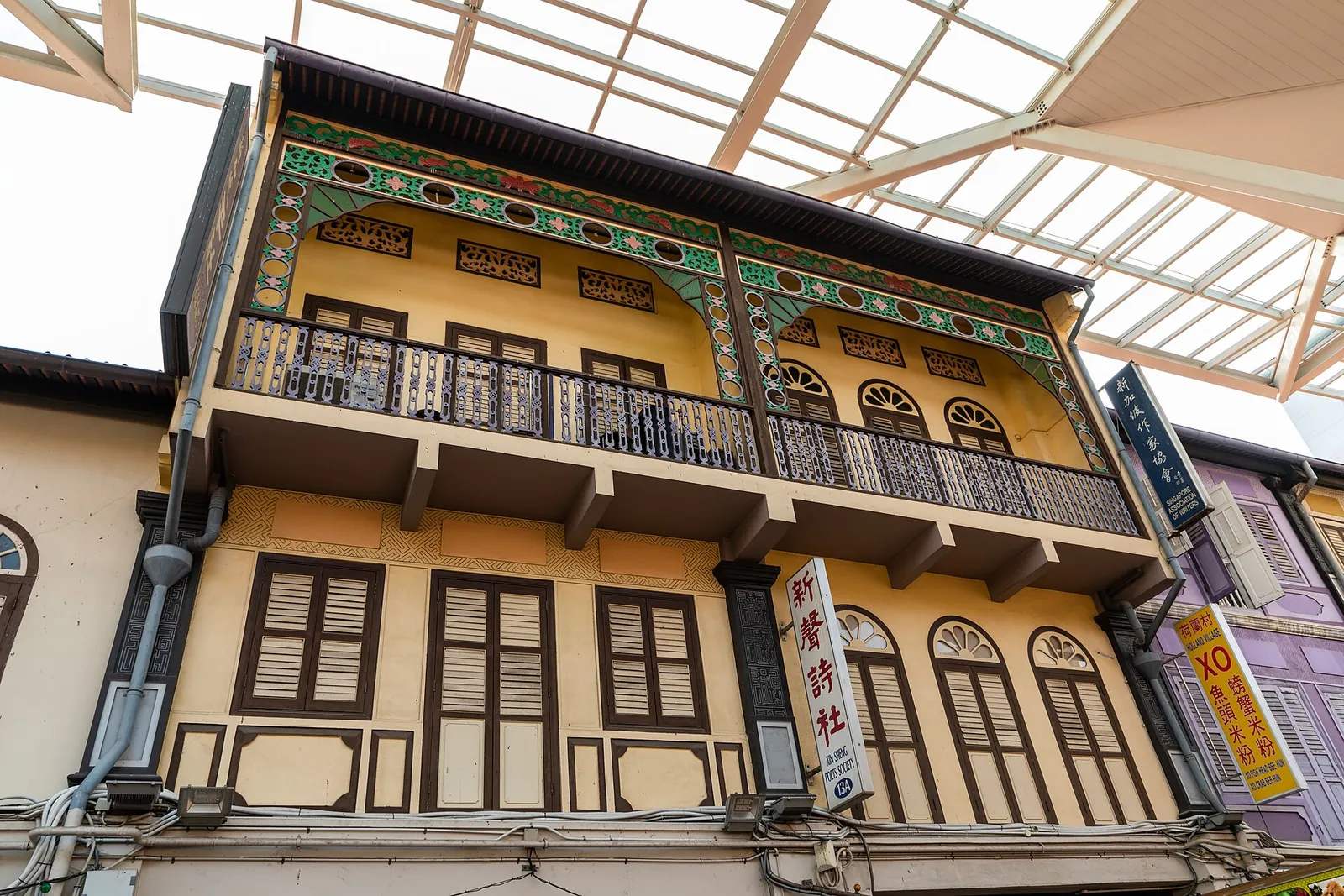 A row of restored shophouses on Smith Street in Chinatown