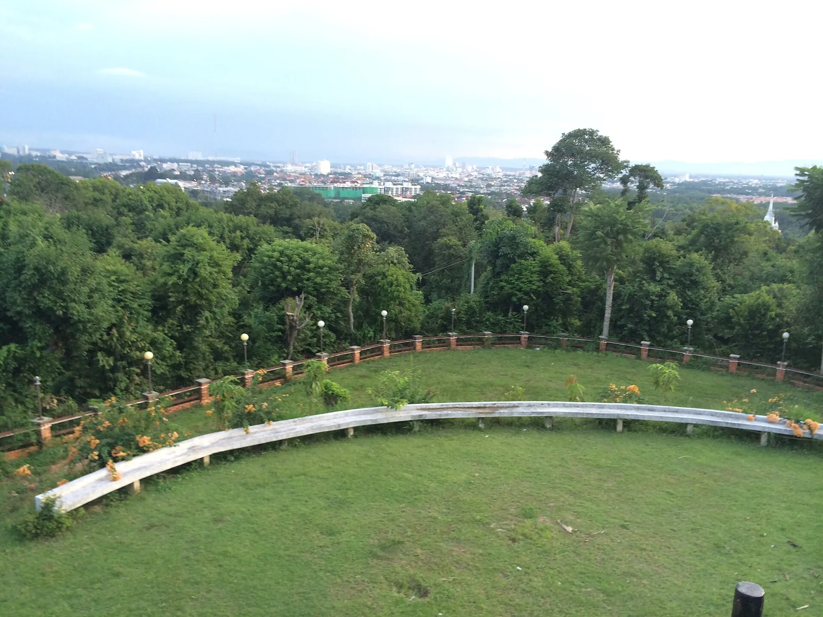 View over Hat Yai and the plain from a garden on Kho Hong hill