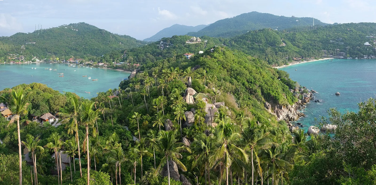 Forested hills and bays of Koh Tao seen from the John-Suwan viewpoint
