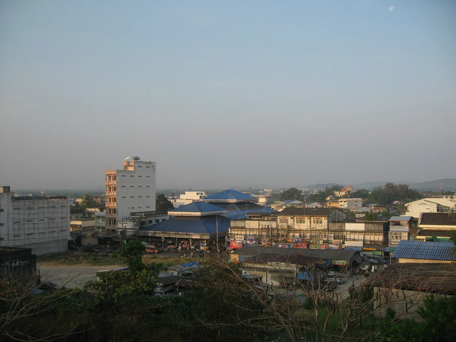 The rooftops of Ranong town at dusk