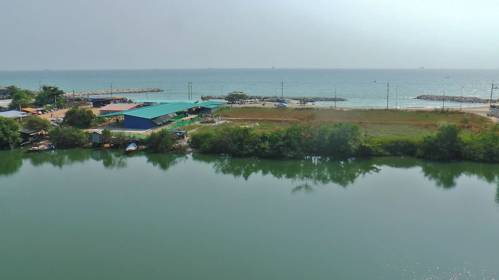 A mangrove lagoon near the mouth of the Rayong River seen from a viewing tower
