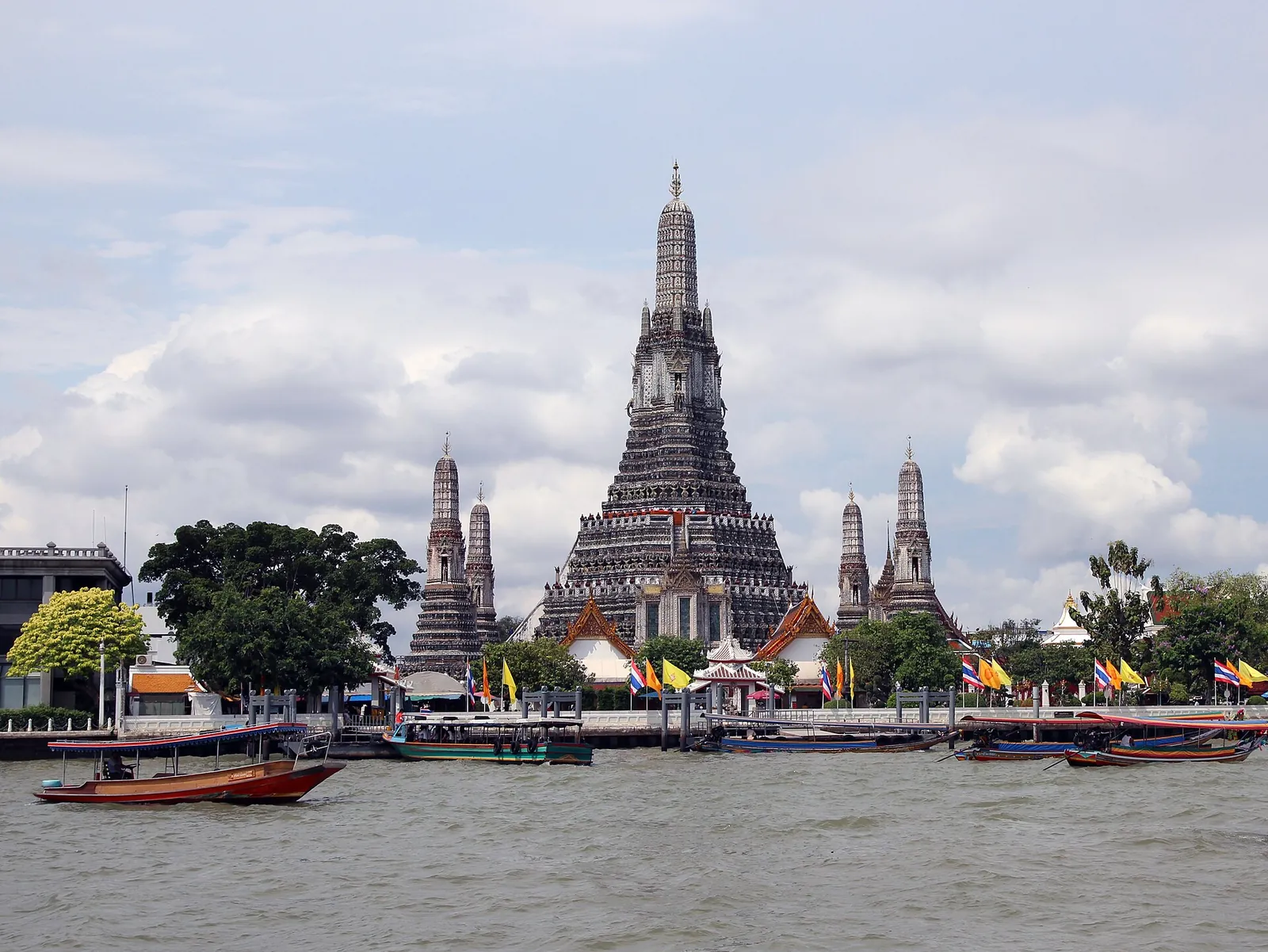 Wat Arun's prang seen across the Chao Phraya river